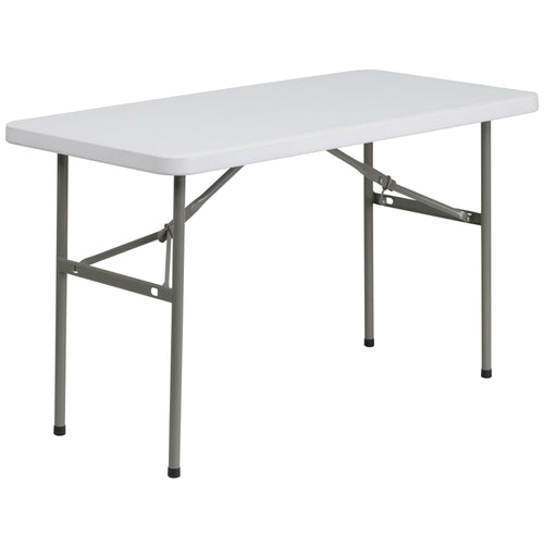 FLASH 4-Foot Rectangular Plastic Folding Table
