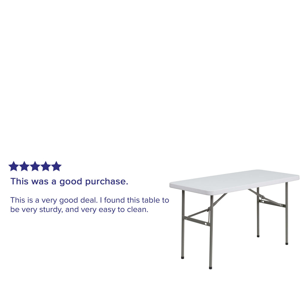 FLASH 4-Foot Rectangular Plastic Folding Table