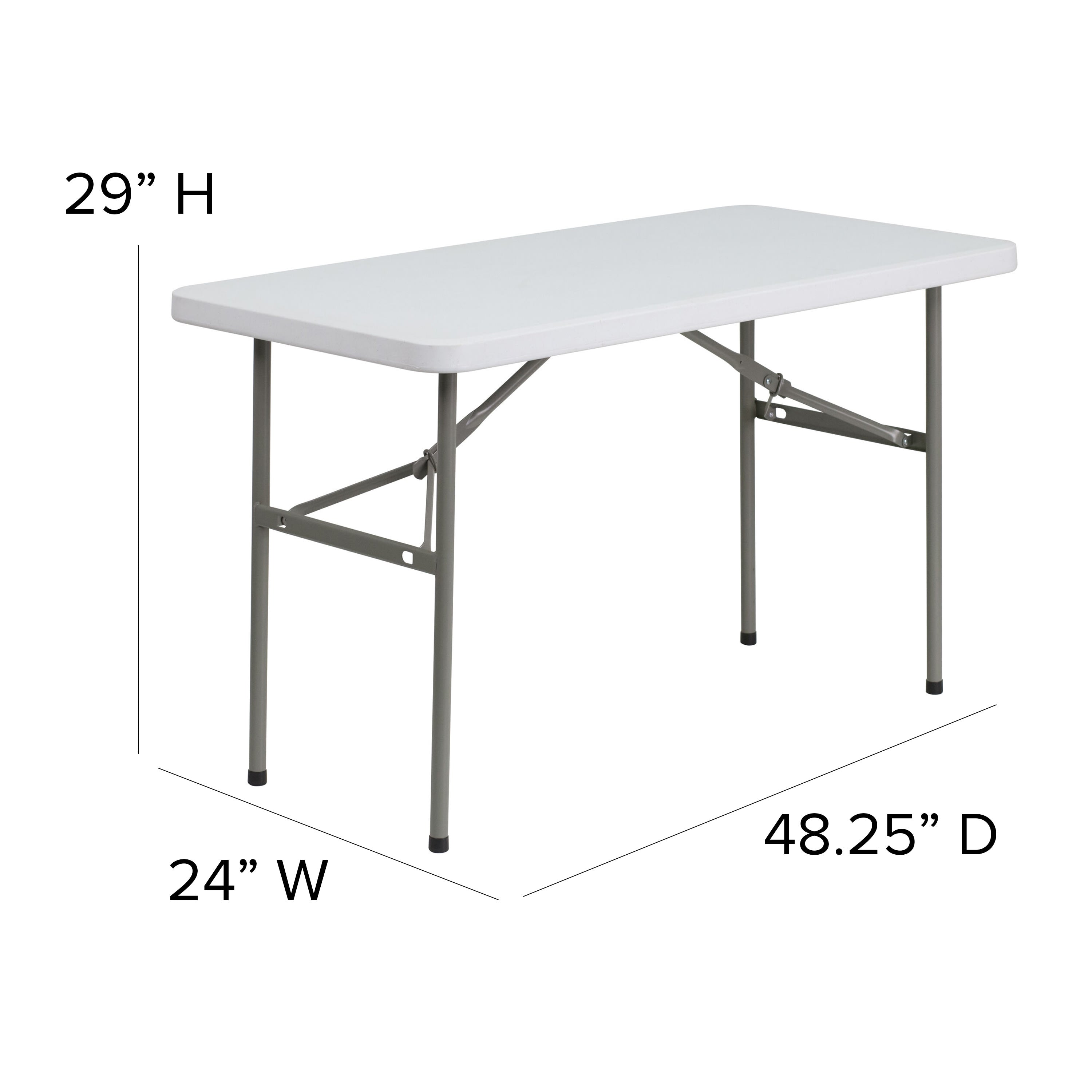 FLASH 4-Foot Rectangular Plastic Folding Table