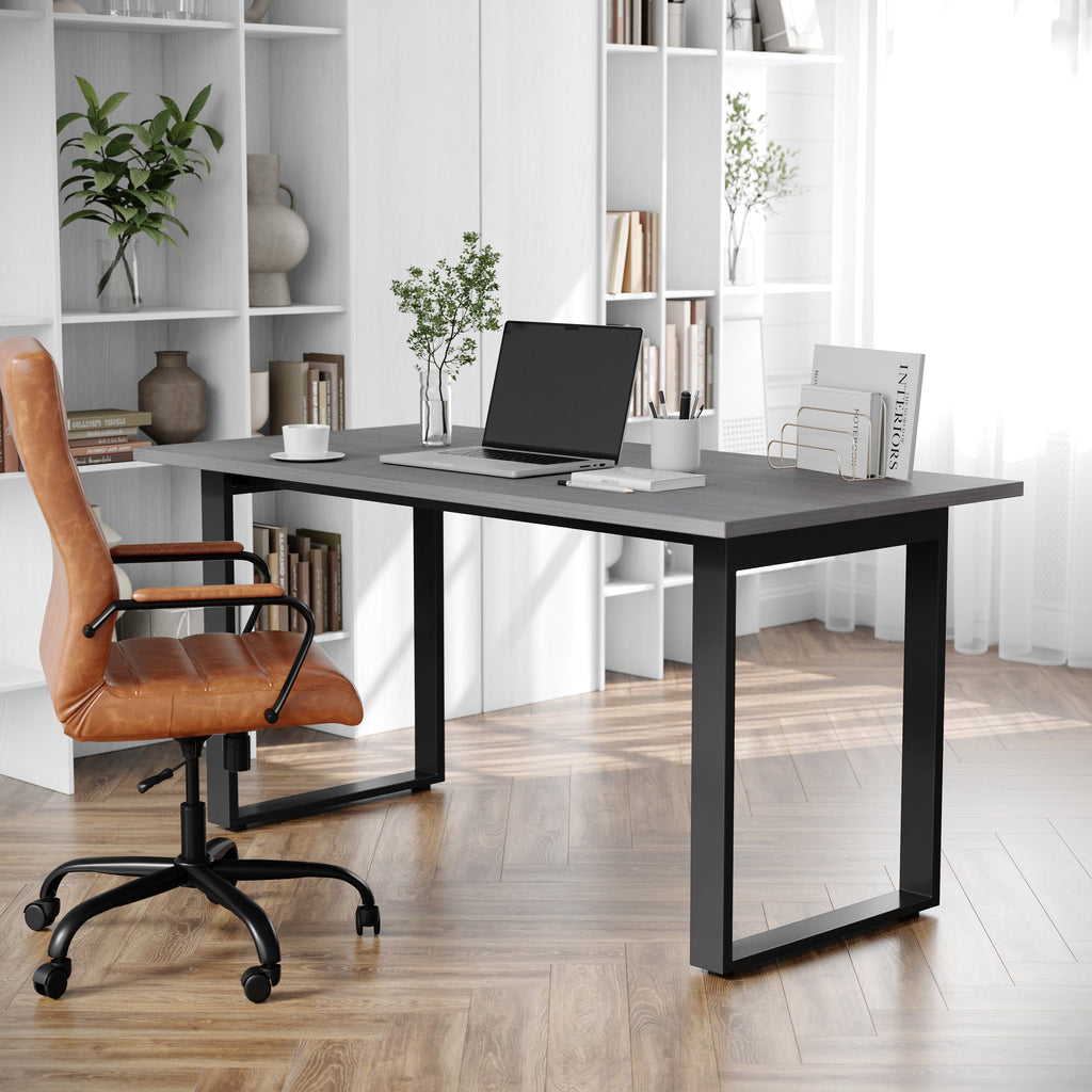FLASH Commercial Conference Table 152x76cm Double-Sided Laminate U-Frame Steel Base