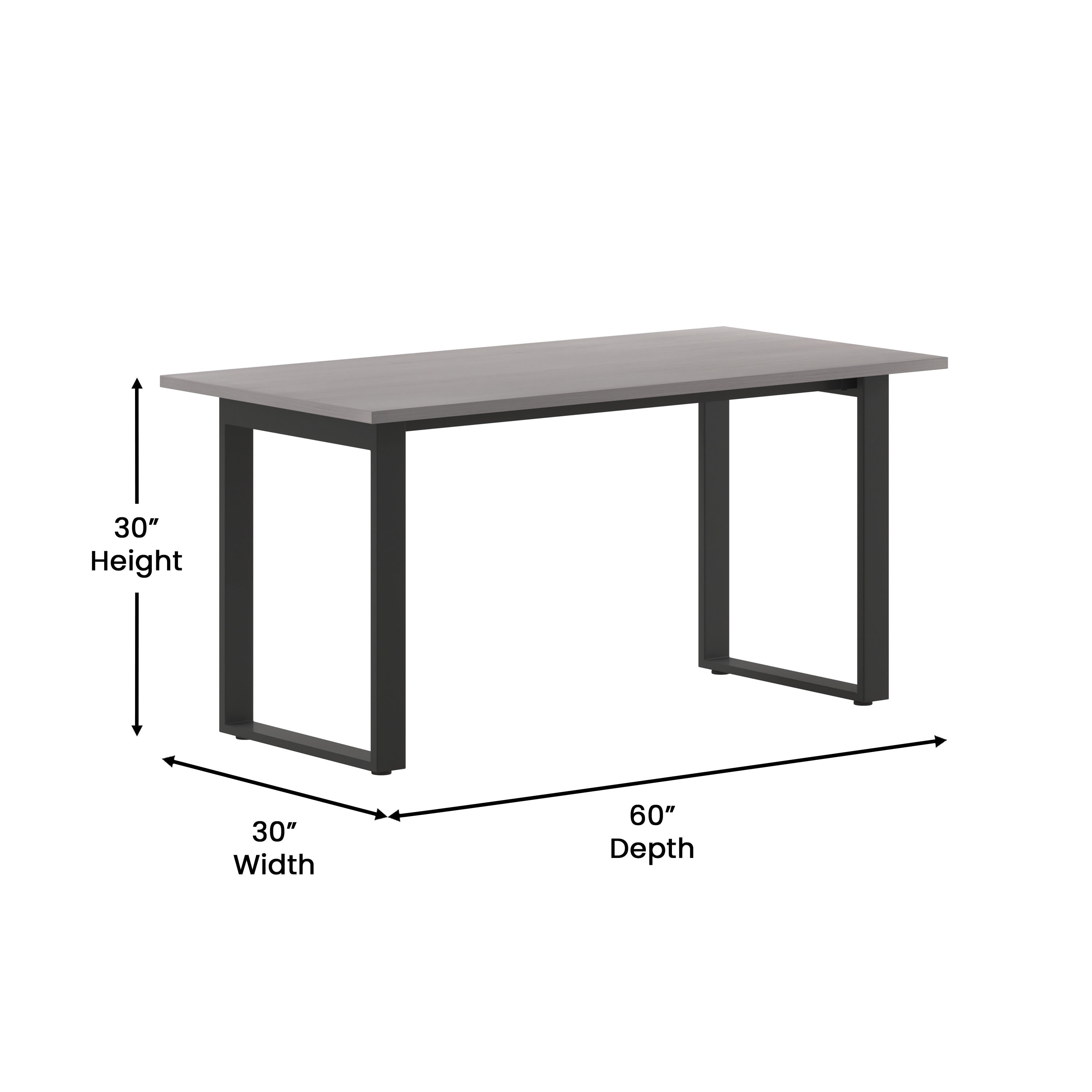 FLASH Commercial Conference Table 152x76cm Double-Sided Laminate U-Frame Steel Base