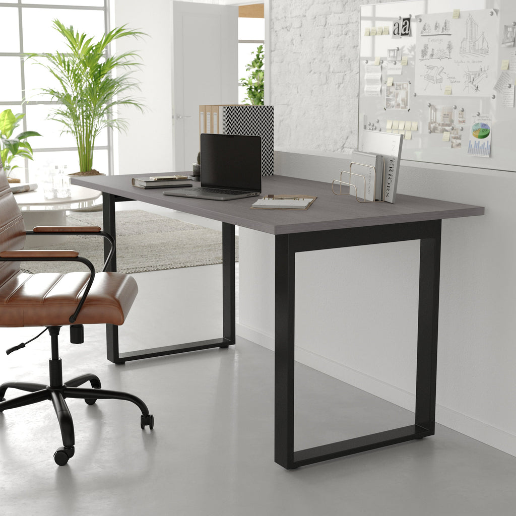 FLASH Commercial Conference Table 152x76cm Double-Sided Laminate U-Frame Steel Base
