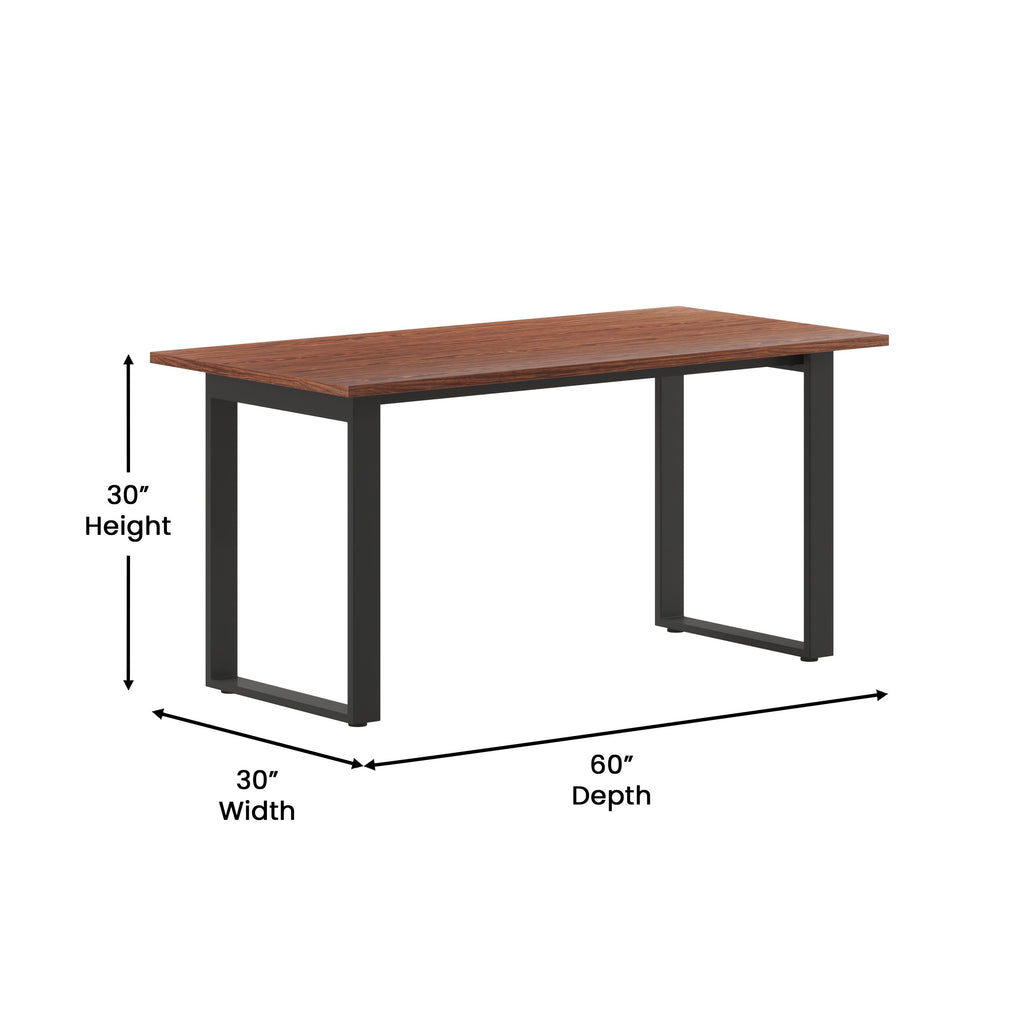 FLASH Commercial Conference Table 152x76cm Double-Sided Laminate U-Frame Steel Base