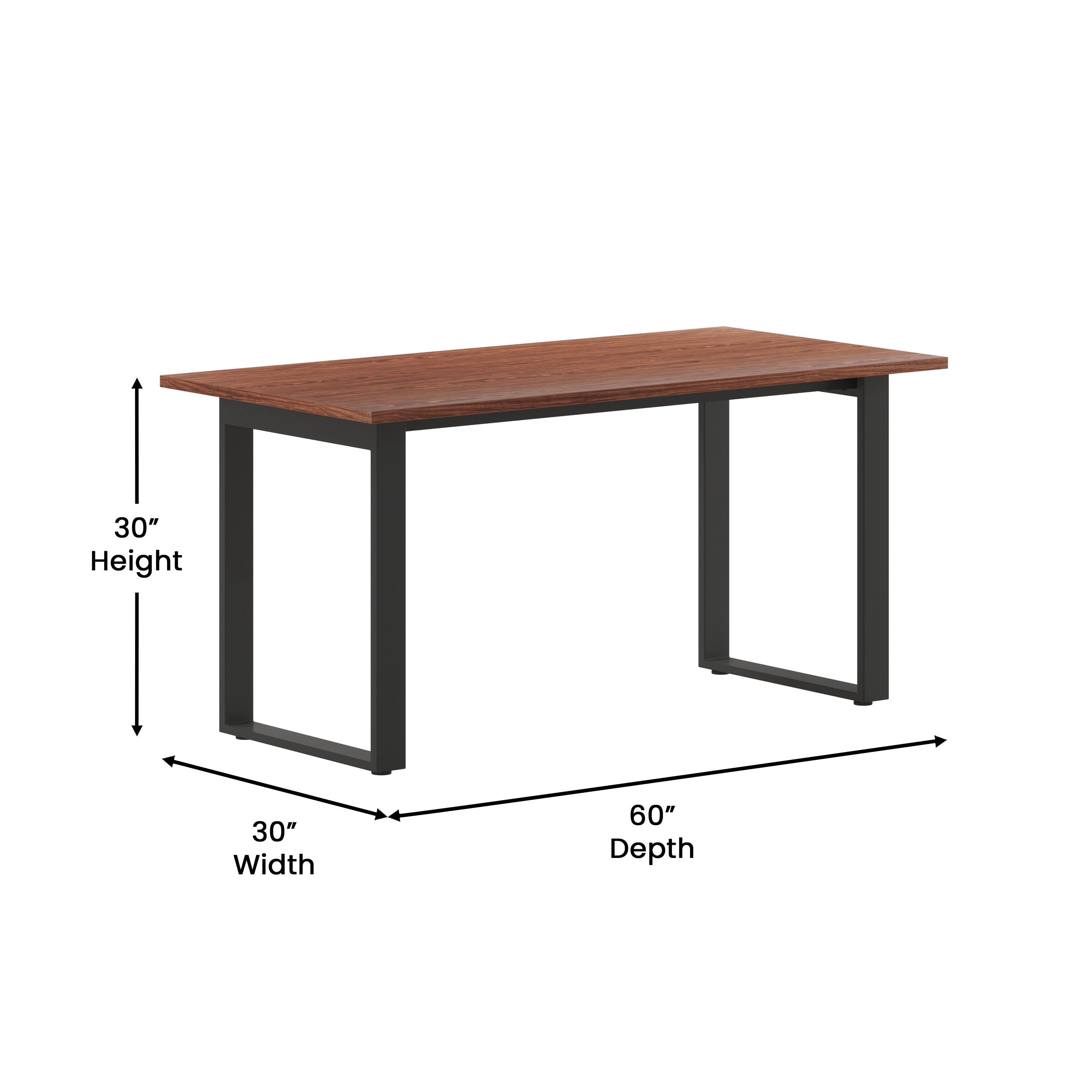 FLASH Commercial Conference Table 152x76cm Double-Sided Laminate U-Frame Steel Base