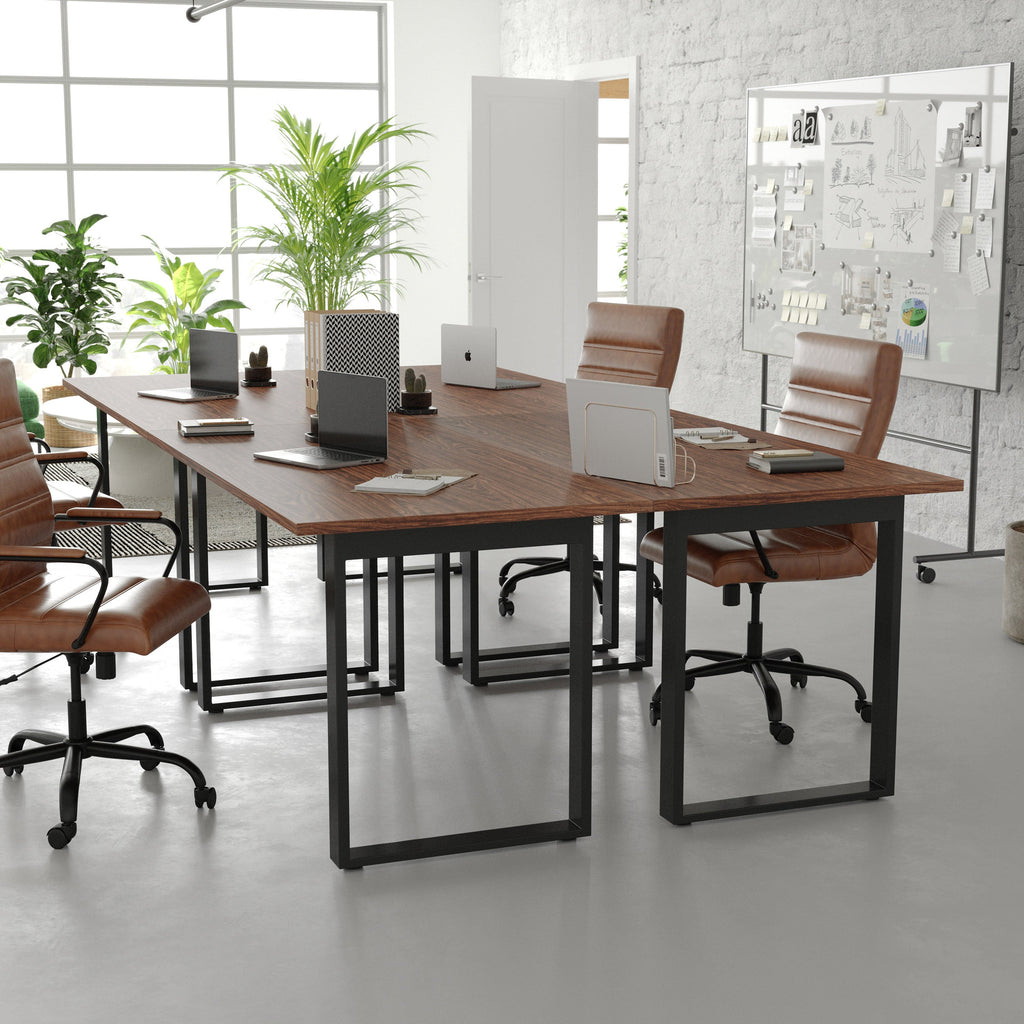 FLASH Commercial Conference Table 152x76cm Double-Sided Laminate U-Frame Steel Base