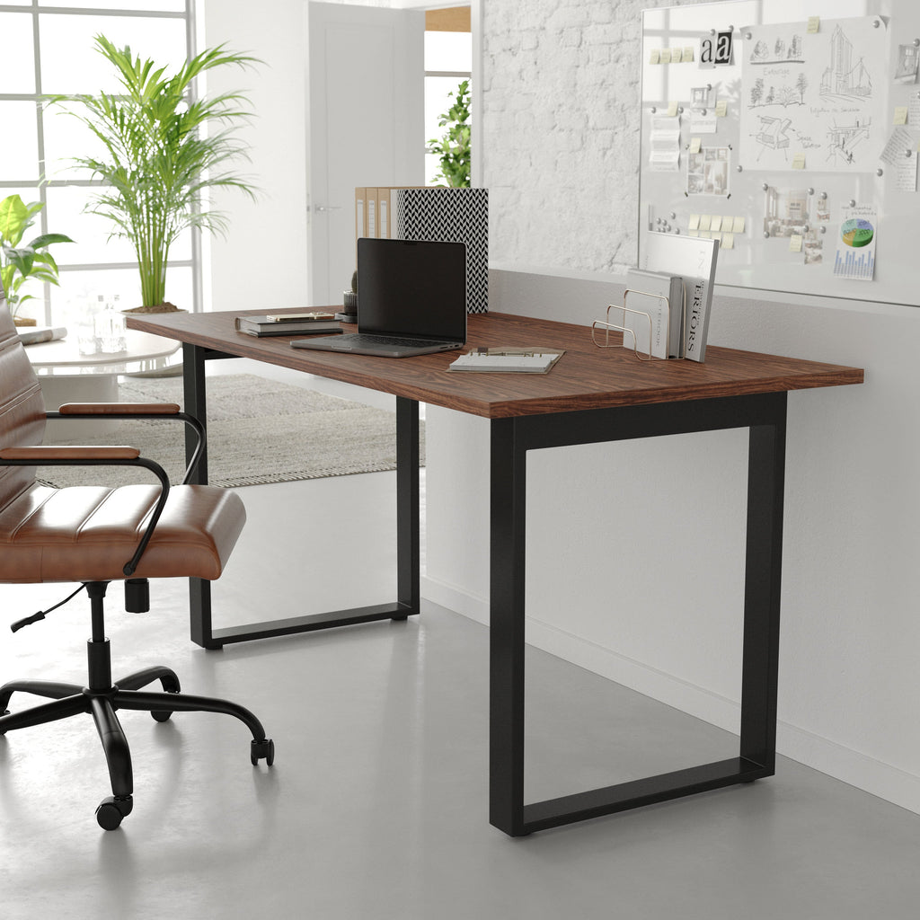 FLASH Commercial Conference Table 152x76cm Double-Sided Laminate U-Frame Steel Base